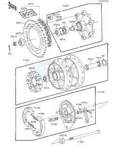 KL 250 C [KLR250] (C1-C2) [KLR250] drawing REAR HUB_BRAKE_CHAIN