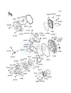 KRF 750 F [TERYX 750 4X4 NRA OUTDOORS] (F8F) C8FA drawing ENGINE COVER-- S- -