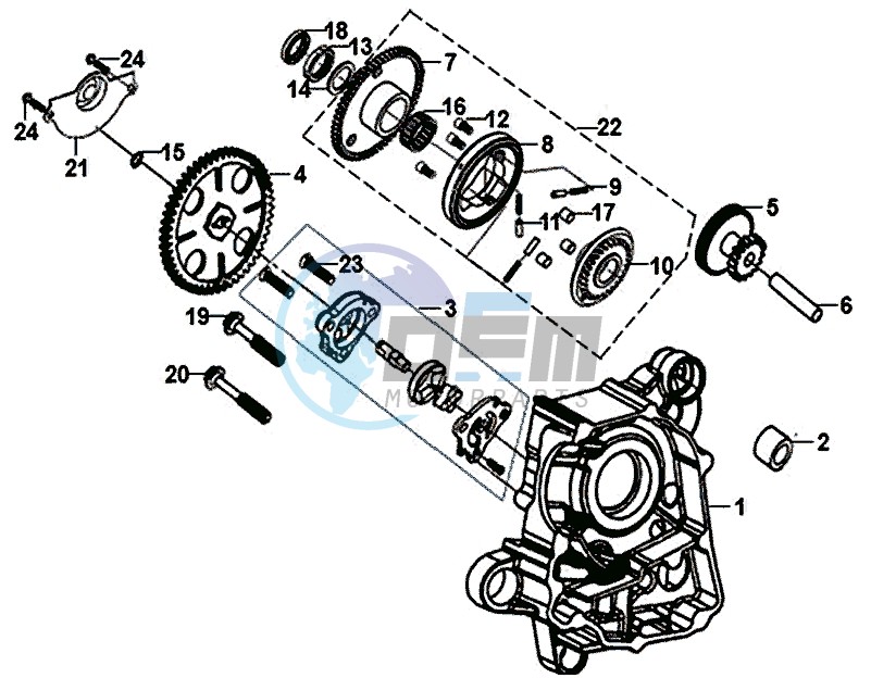 CRANKCASE RIGHT / OIL PUMP