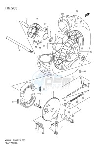 VL800 (E3-E28) VOLUSIA drawing REAR WHEEL (VL800L1 E28)