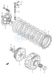 RMX250 (E28) drawing CLUTCH (MODEL K L M)