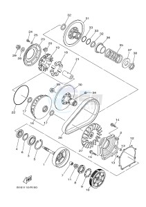 YFM700FWAD YFM70GPLH GRIZZLY 700 EPS (B1A6) drawing CLUTCH