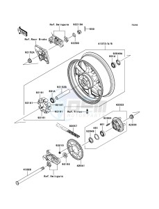 ZZR1400_ABS ZX1400D8F FR GB XX (EU ME A(FRICA) drawing Rear Hub