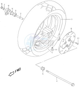 AY50 (V-W-X-Y) katana drawing FRONT WHEEL (model V W X)