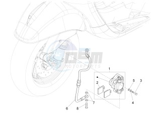 S 125 4T 3V E3 ie Taiwan drawing Brakes pipes - Calipers