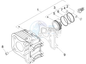 LX 50 4T USA drawing Cylinder - piston - wrist pin unit