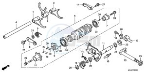 GL1800F GoldWing - GL1800-F 2ED - (2ED) drawing GEARSHIFT DRUM/ SHIFT FORK