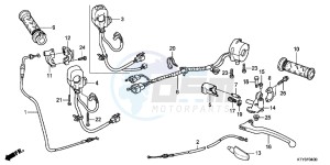 CBR125RC drawing HANDLE LEVER/SWITCH/CABLE