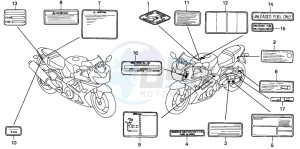 CBR900RR drawing CAUTION LABEL