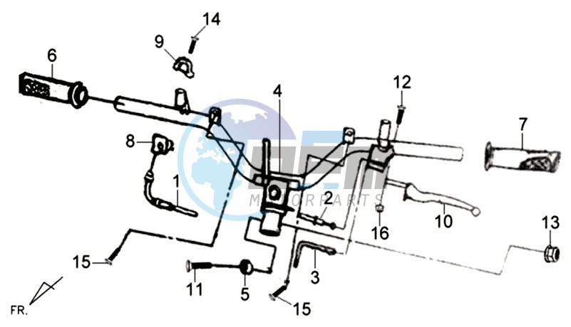 HANDLEBAR / BRAKE LEVERS CPL  L/R