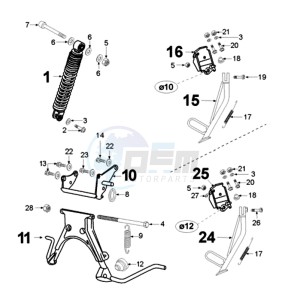 ELYSTAR IF2 EU drawing REAR SHOCK AND STAND