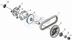 CELLO 50 45KMH drawing CLUTCH / V BELT