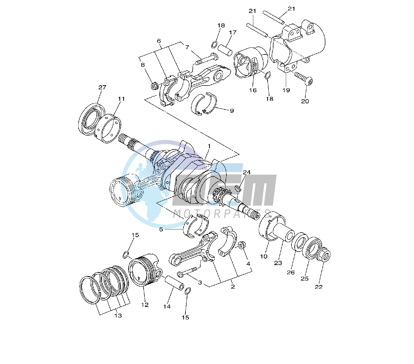 CRANKSHAFT AND PISTON