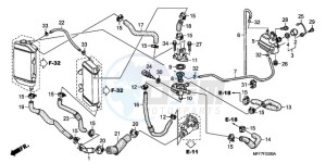 XL700VA9 France - (F / ABS CMF SPC) drawing WATER HOSE/THERMOSTAT