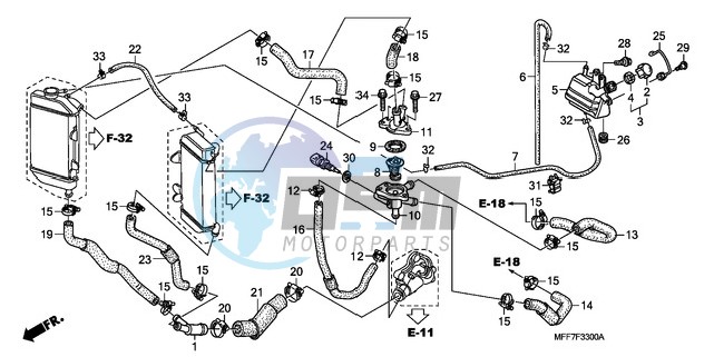 WATER HOSE/THERMOSTAT