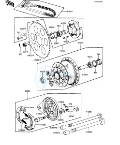 KE 125 A [KE125] (A9-A10) [KE125] drawing REAR HUB_BRAKE_CHAIN -- 82-83 A9_A10- -