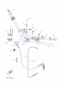 YZF125-A YZF-R125 (BNU1) drawing STEERING HANDLE & CABLE