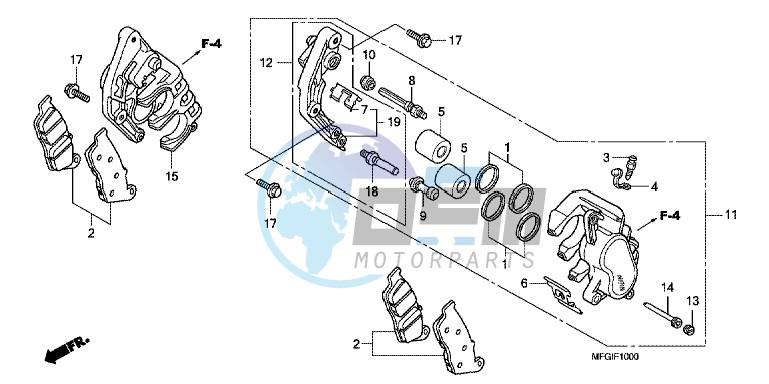 FRONT BRAKE CALIPER (CB600F/ F3)