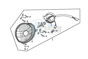 FIDDLE II 50 (25 KM/H) (AF05W4-NL) (E4) (L8-M0) drawing HEAD LIGHT / FIDDLE II 50 (25 KM/H) (AF05W4-NL) (E4) (L8-M0)