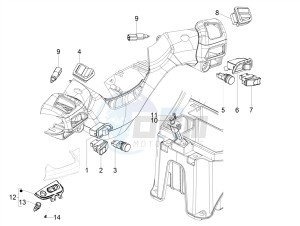 MP3 300 HPE (EMEA, APAC) drawing Selectors - Switches - Buttons