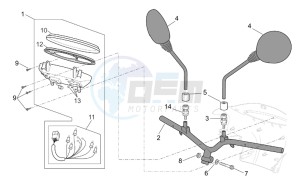 Scarabeo 50 Di-Tech drawing Handlebar - Dashboard