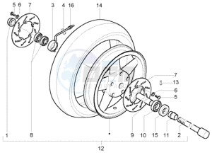 X9 250 Evolution drawing Front wheel