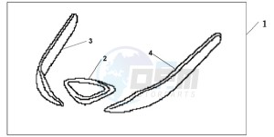 GL18009 SI / AB NAV - (SI / AB NAV) drawing FRONT FENDER ORNA