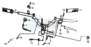 X'PRO 50 (45 KM/H) (AE05W4-FR) (L4-M1) drawing HANDLEBAR / BRAKE LEVERS /KABELS