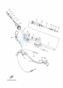 YZF250-A (B6P2) drawing STEERING HANDLE & CABLE