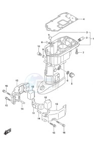 DF 25A drawing Drive Shaft Housing Remote Control Tiller Handle w/Power Tilt