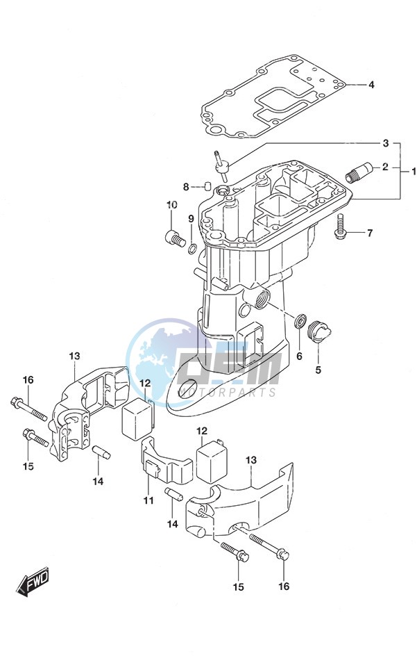 Drive Shaft Housing Remote Control Tiller Handle w/Power Tilt