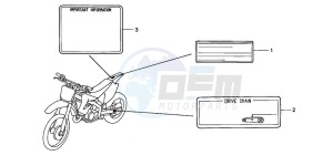 CR250R drawing CAUTION LABEL