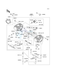 KVF 650 E [BRUTE FORCE 650 4X4 HARDWOODS GREEN HD] (E6F-E9F) E9F drawing CARBURETOR -- US- -