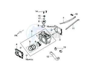 JOYMAX 125i drawing CYLINDER MET PISTON / CYLINDER GASKETS TOP AND BOTTOM