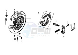 JET EURO X EU2 - 50 cc drawing REAR WHEEL