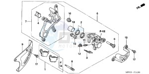 CRF450XB drawing REAR BRAKE CALIPER