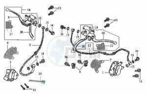 JOYRIDE 200i drawing BRAKE CALIPER FR / RR /  BRAKE LEVERS