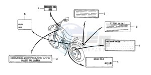 XR200R drawing CAUTION LABEL