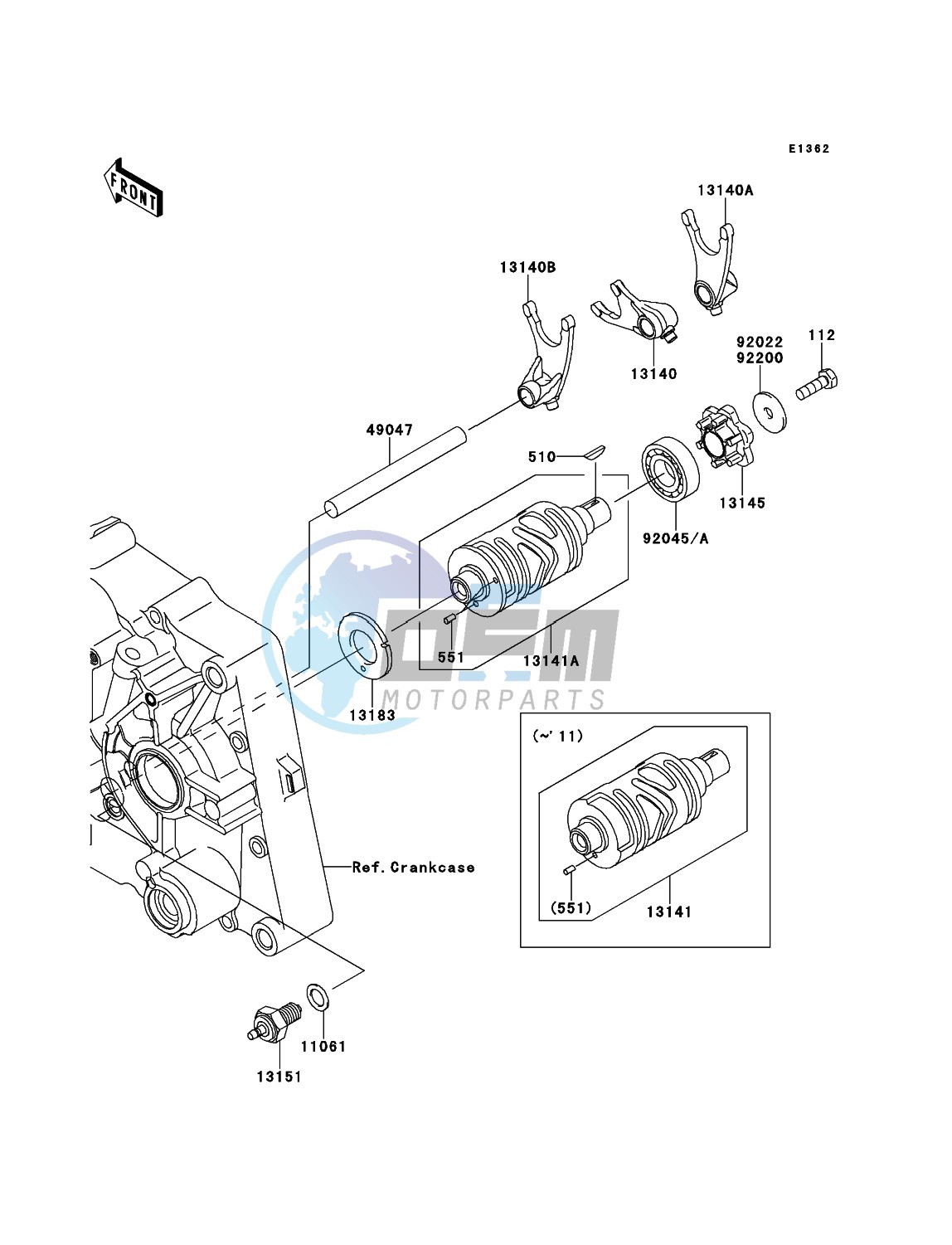 Gear Change Drum/Shift Fork(s)