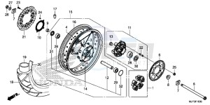 CRF1000G CRF1000 - Africa Twin Europe Direct - (ED) drawing REAR WHEEL