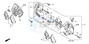 CB600FA Europe Direct - (ED) drawing FRONT BRAKE CALIPER (CB600F/F3)