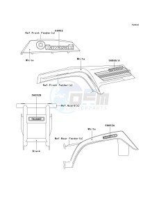 KLF 250 A [BAYOU 250] (A6F-A9F) A8F drawing DECALS-- WHITE- --- A8F- -