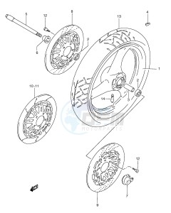 RGV250 (E24) drawing FRONT WHEEL