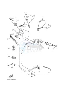 MT09A MT-09 ABS 900 (2DRA 2DRB) drawing STEERING HANDLE & CABLE