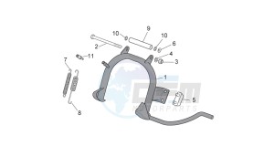 Scarabeo 50 4t 4v e2 drawing Foot rests - Lateral stand