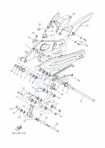 XSR700 MTM690D (BCN1) drawing REAR ARM