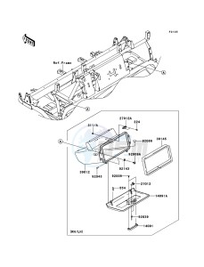 MULE 4010 TRANS 4x4 DIESEL KAF950G9F EU drawing Front Box