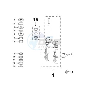 SAT400 drawing FRONT FORK / STEERINGHEAD