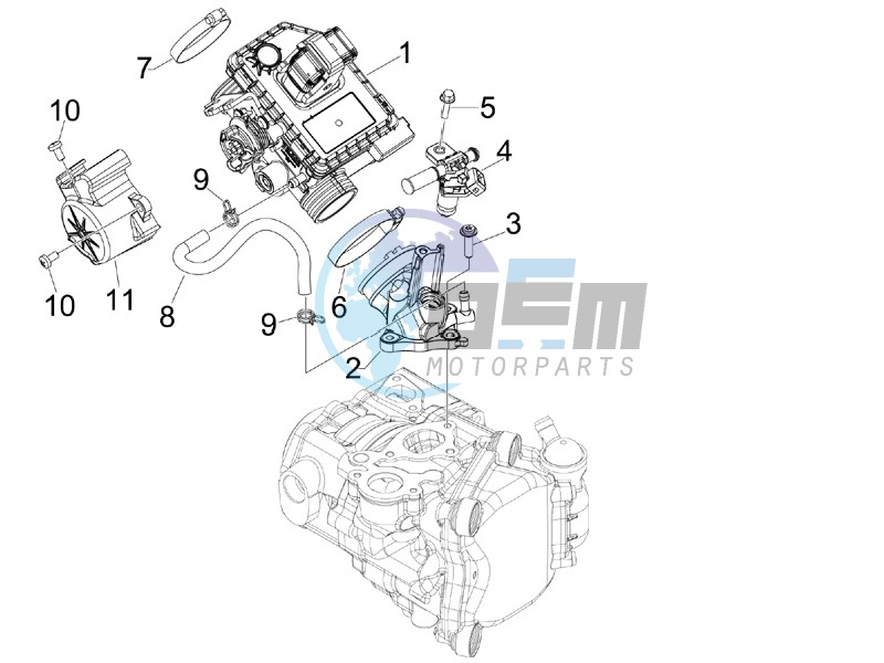 Throttle body - Injector - Union pipe