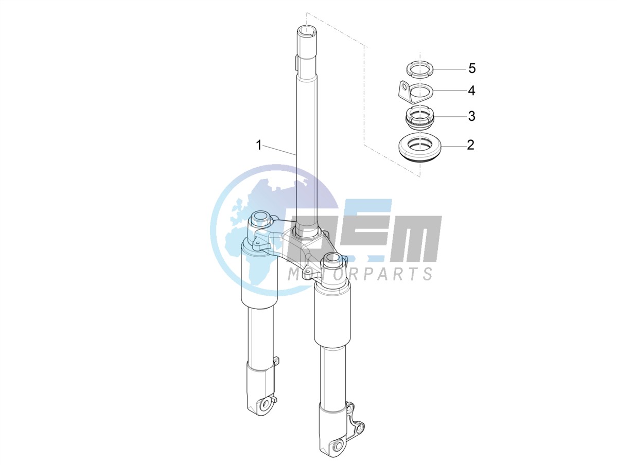 Fork/steering tube - Steering bearing unit